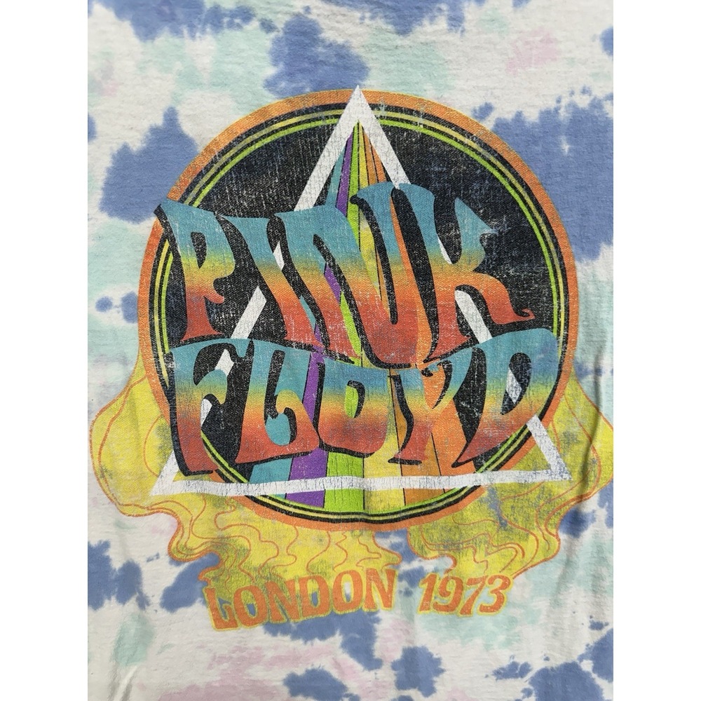 Pink Floyd London 1973 Mens Tour T Shirt Blue Tye Dye / Size Large - Picture 2 of 4